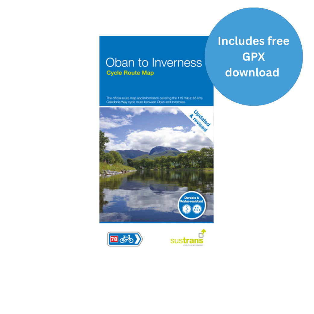 The Caledonia Way North Map Oban to Inverness Cycle Route (Route