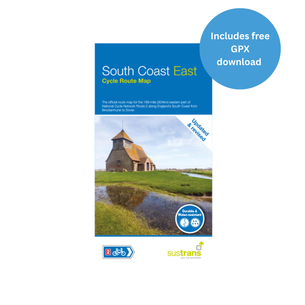 South Coast East Map Brockenhurst to Dover Cycle Route (Route