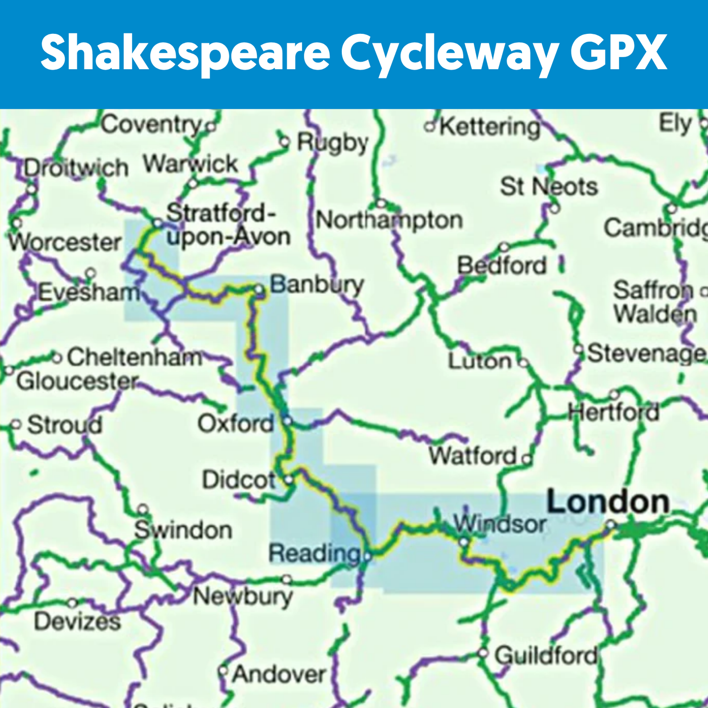 Shakespeare Cycleway Map | Stratford-upon-Avon to London Cycle Route ...