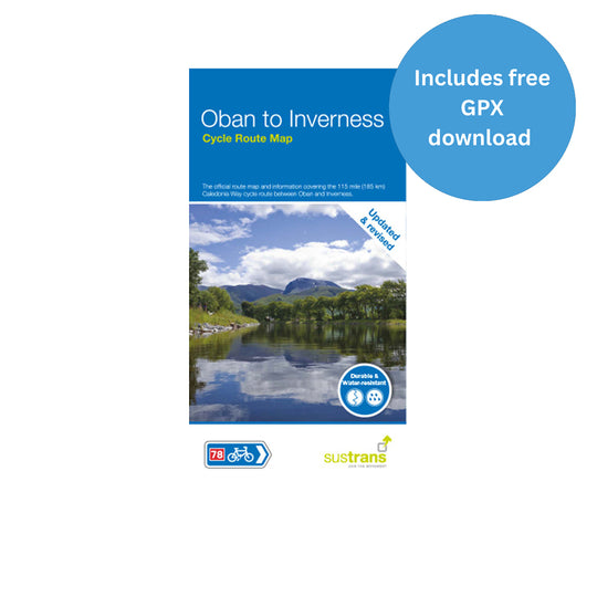 The Caledonia Way North Map Oban to Inverness Cycle Route