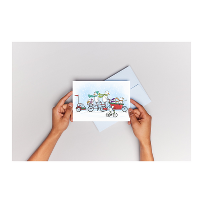 Snow Family Adventures Christmas Card (5 pack)