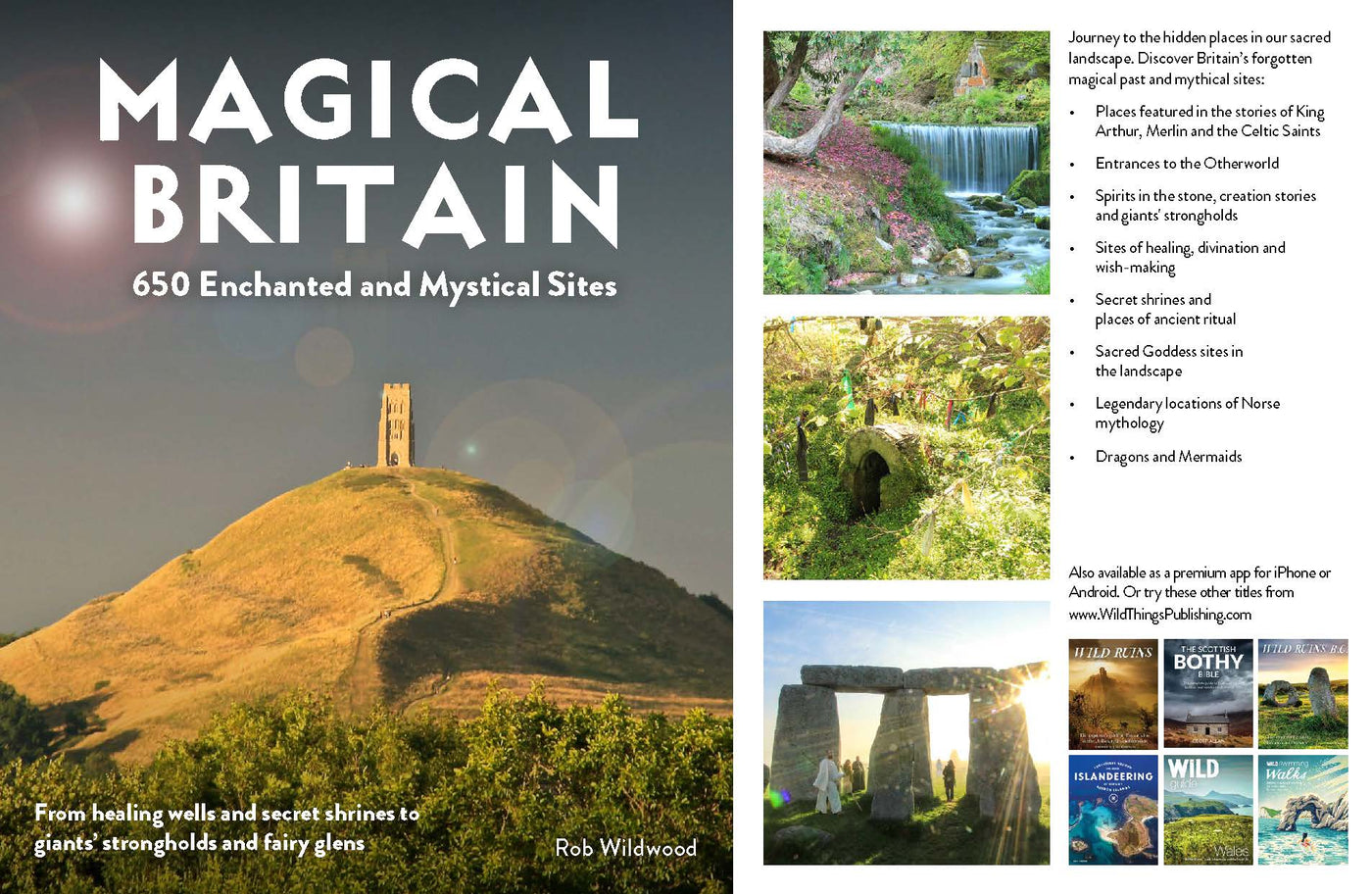 Cover and inner page of Magical Britain. Cover shows Glastonbury Tour. 