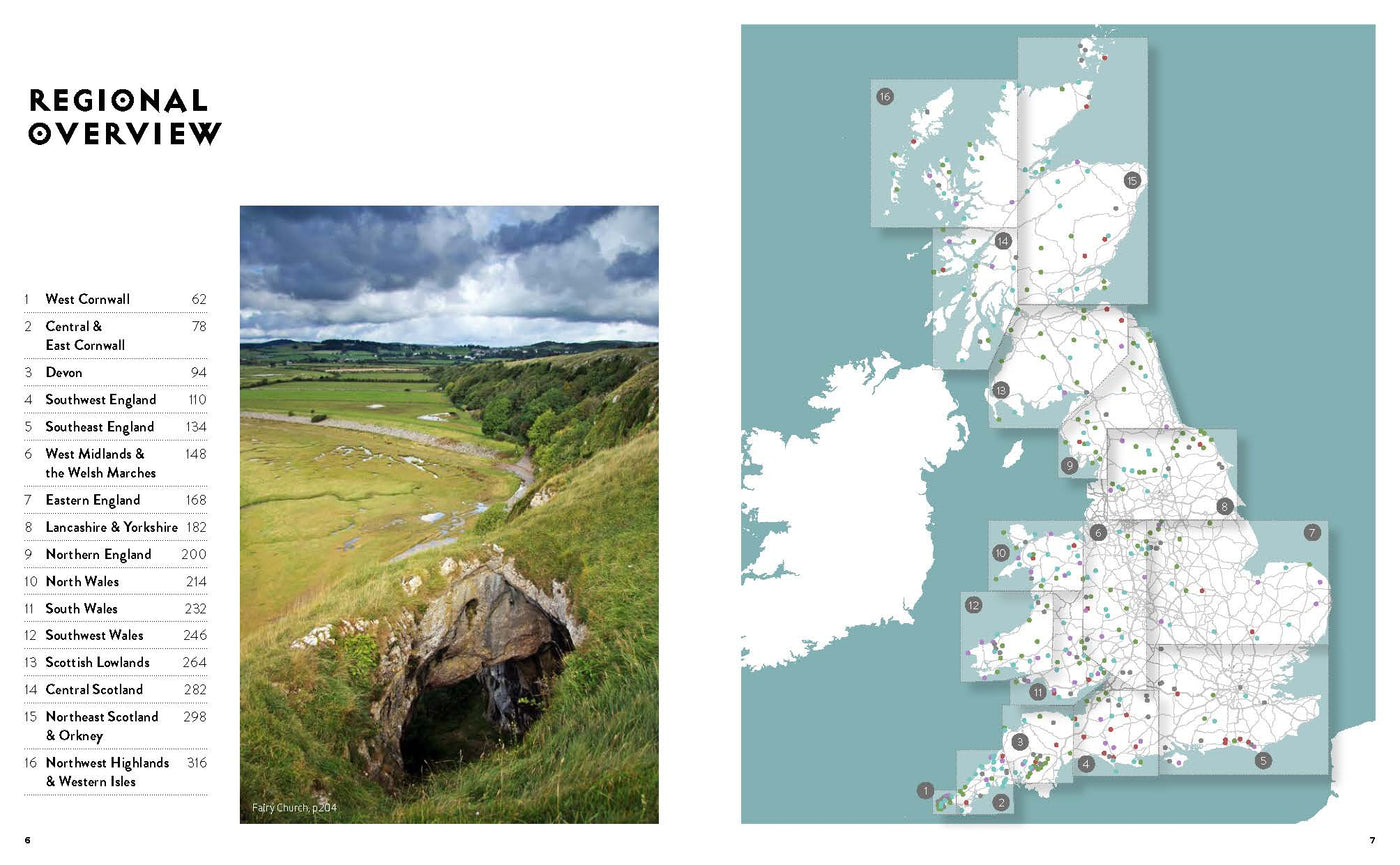 Regional overview of Magical Britain. Map of Britain on right page. 