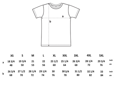 T-shirt sizing chart