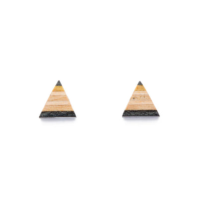 Recycled Skateboard Stud Earrings - Triangle