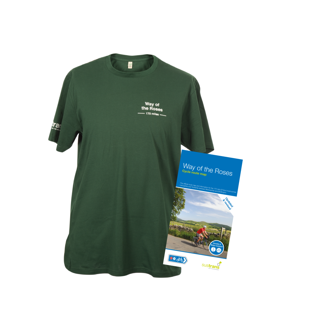 Way of the Roses t-shirt and map bundle