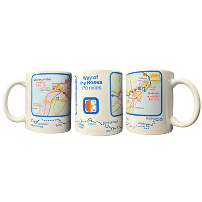 Way of the Roses mug - 11oz ceramic mug printed with Way of the Roses route