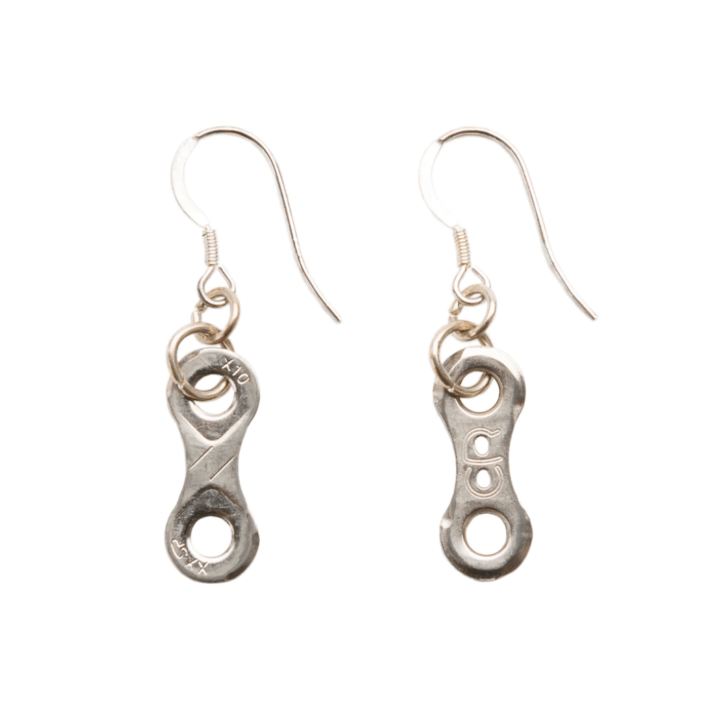 Bike chain earrings