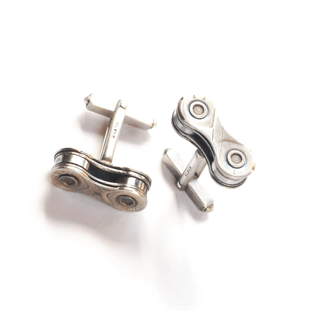 Bike chain cufflinks