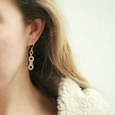Bike chain earrings