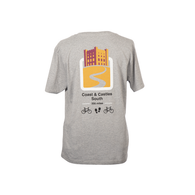 Coast and Castles South t-shirt - back of t-shirt featuring castle print