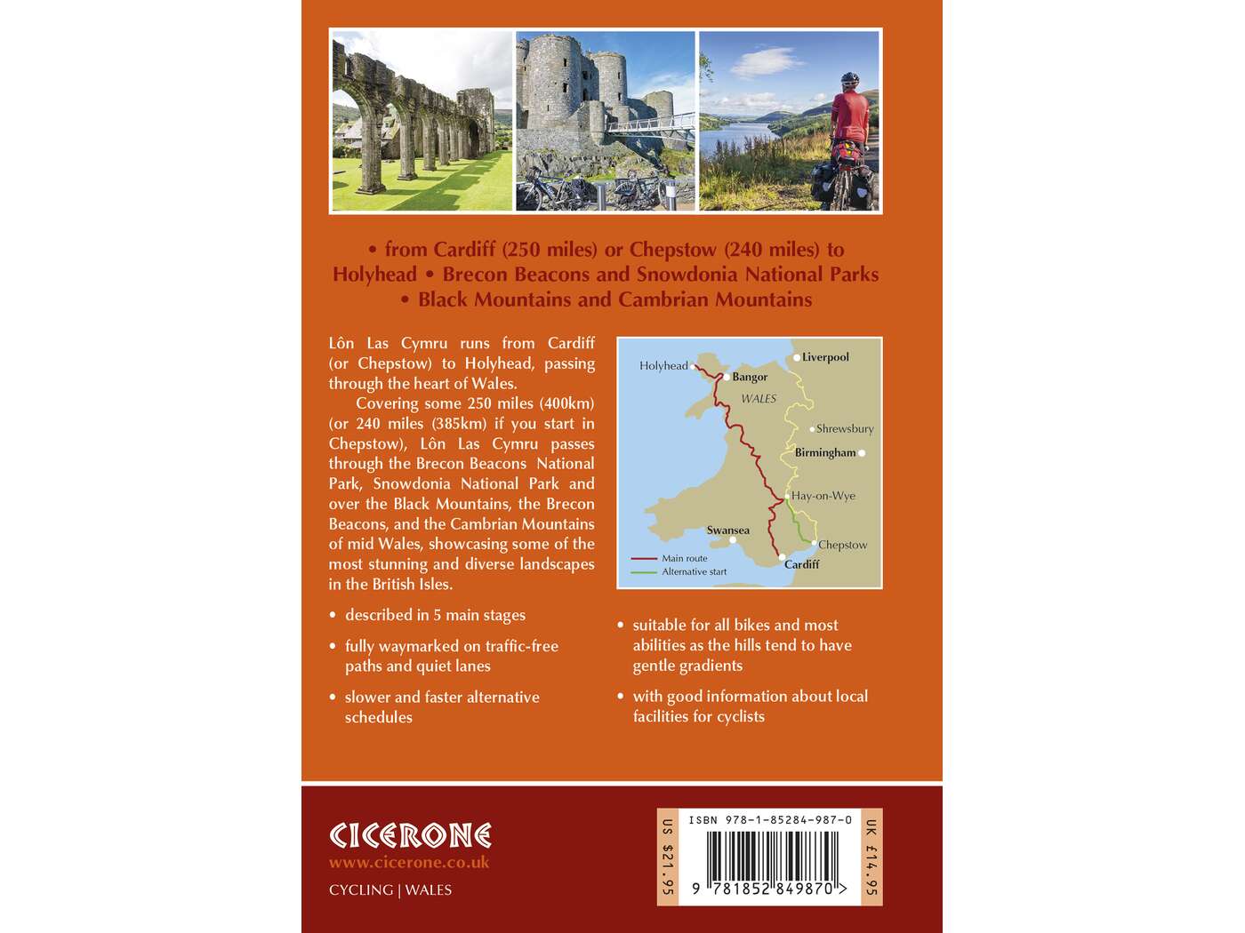 Back cover of the Lon Las Cyrmu book