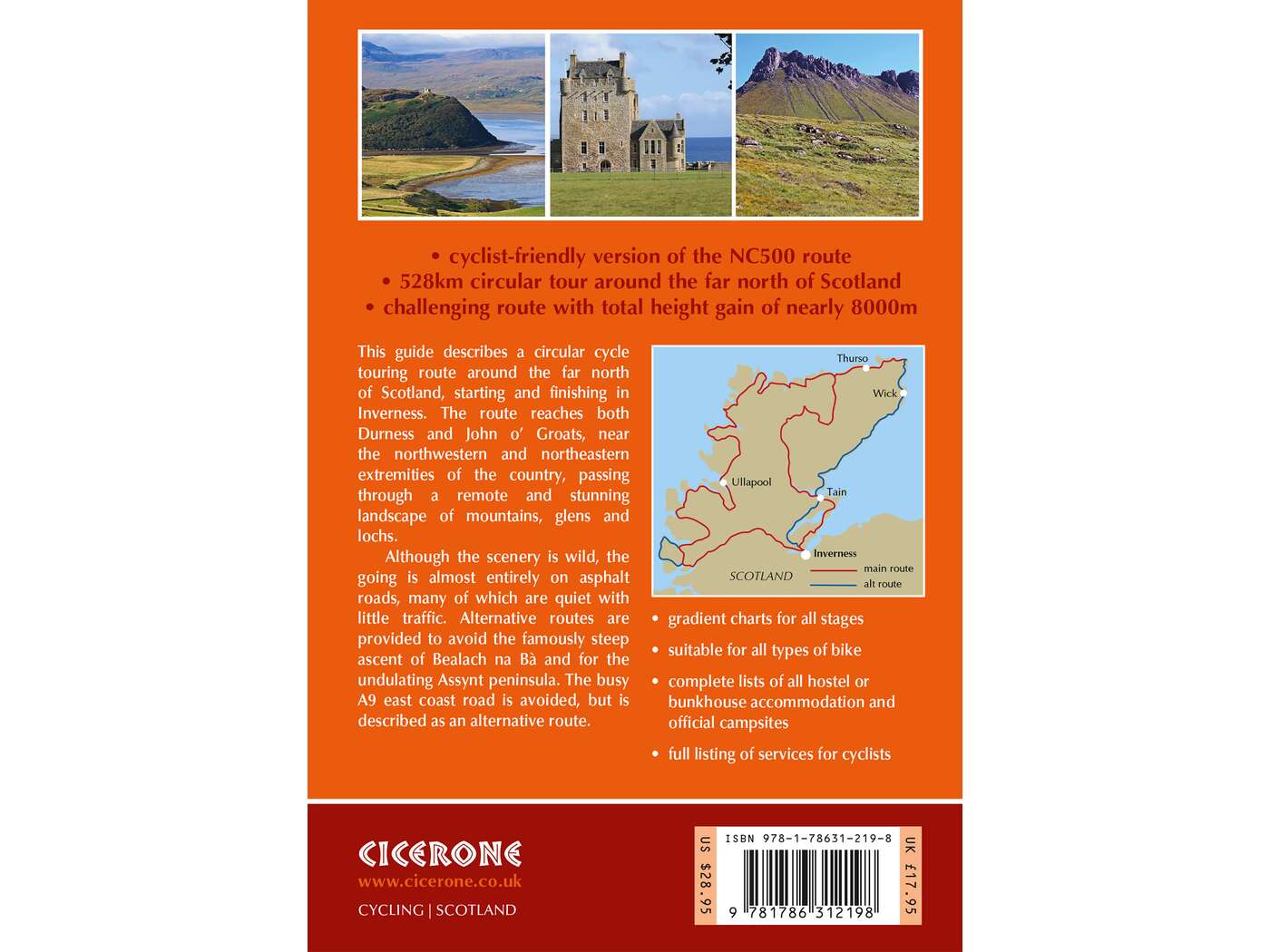 Back cover of Cycling the North Coast 500