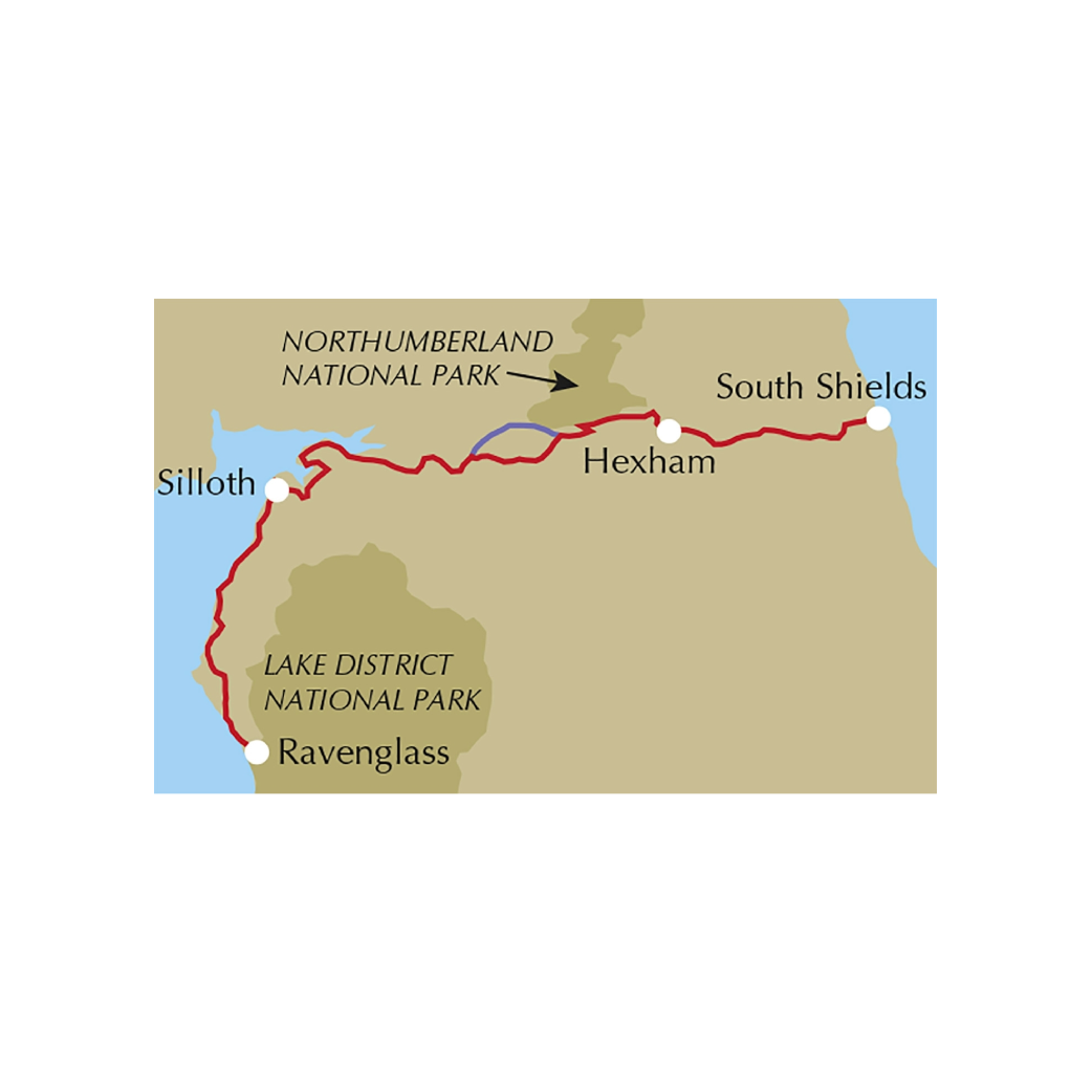Route map for Hadrian's Cycleway