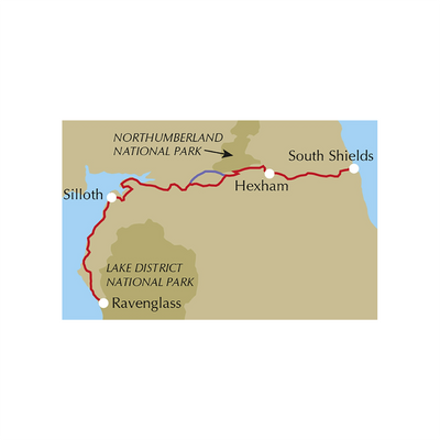 Route map for Hadrian's Cycleway
