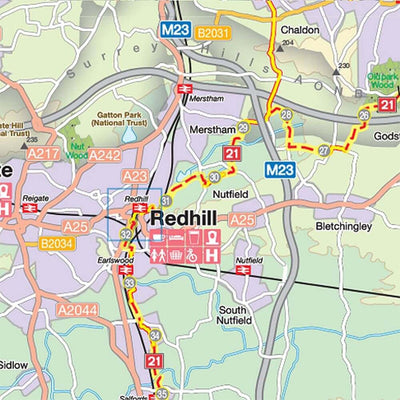 London to Brighton cycle route map sample