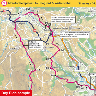 South Devon map day ride sample