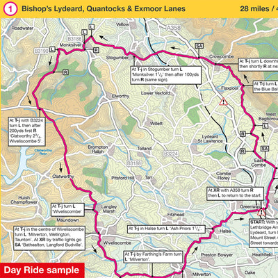 Circular day ride in Somerset
