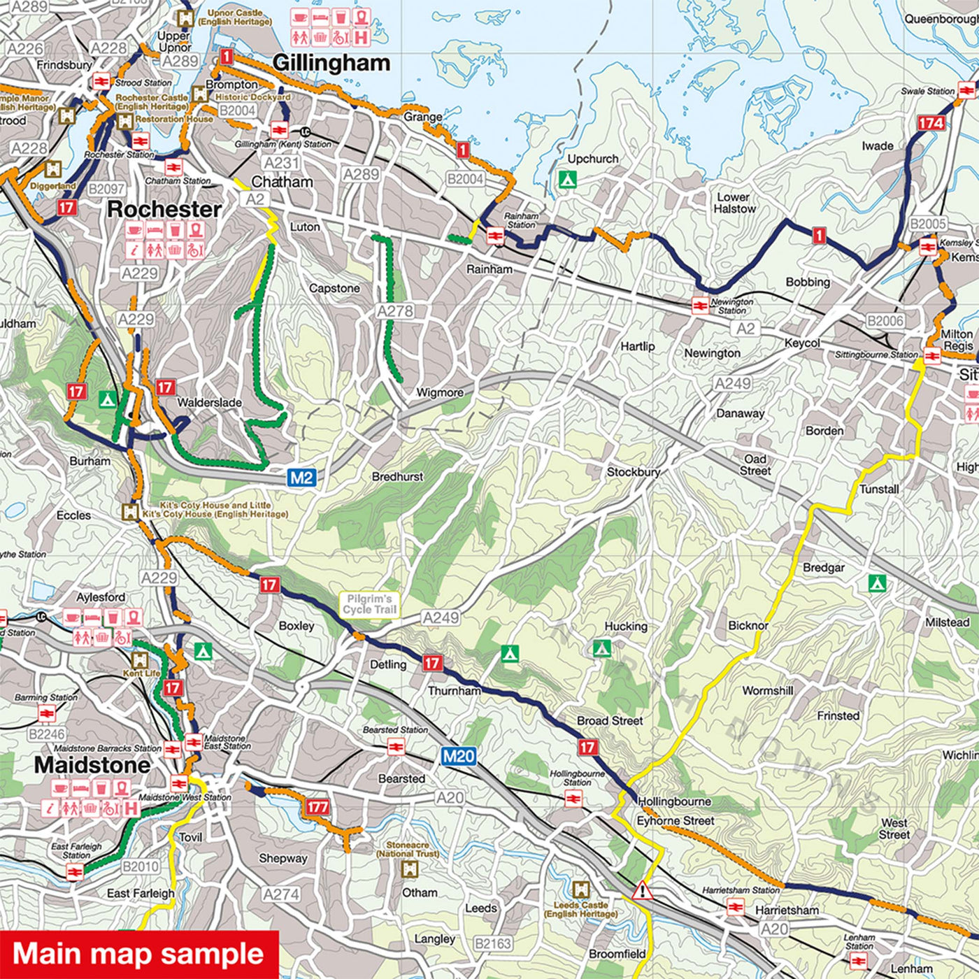Kent cycle map - main map sample 