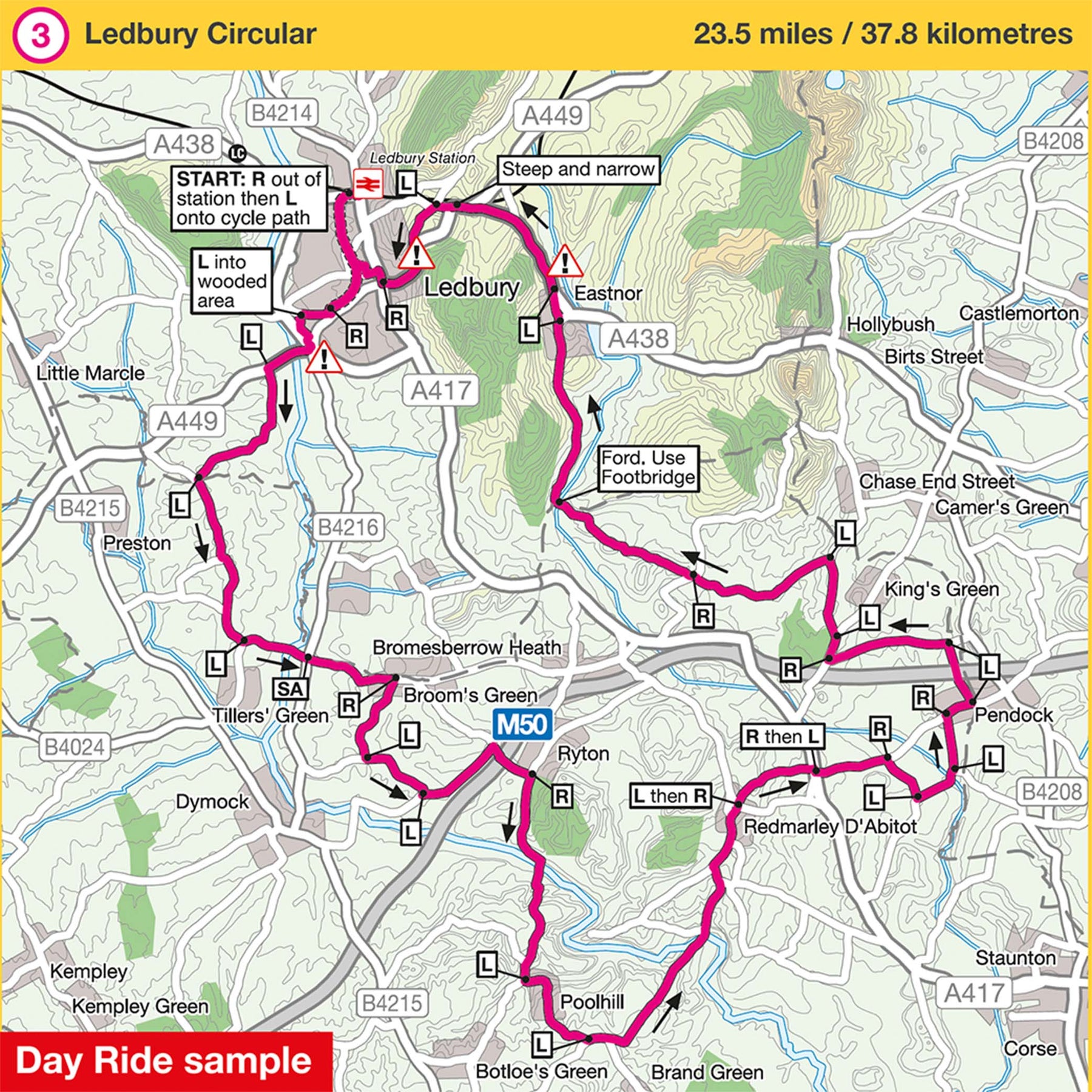Herefordshire, Worcestershire & North Gloucestershire Cycle Map (15 ...