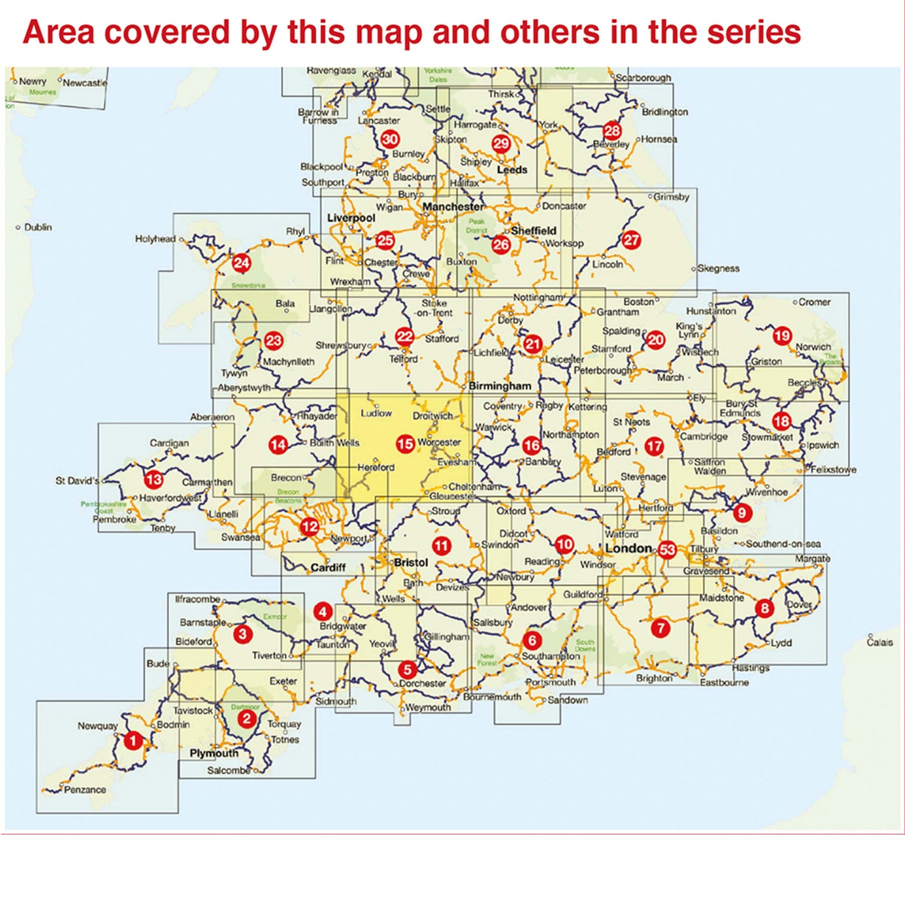 Herefordshire, Worcestershire & North Gloucestershire Cycle Map (15 ...
