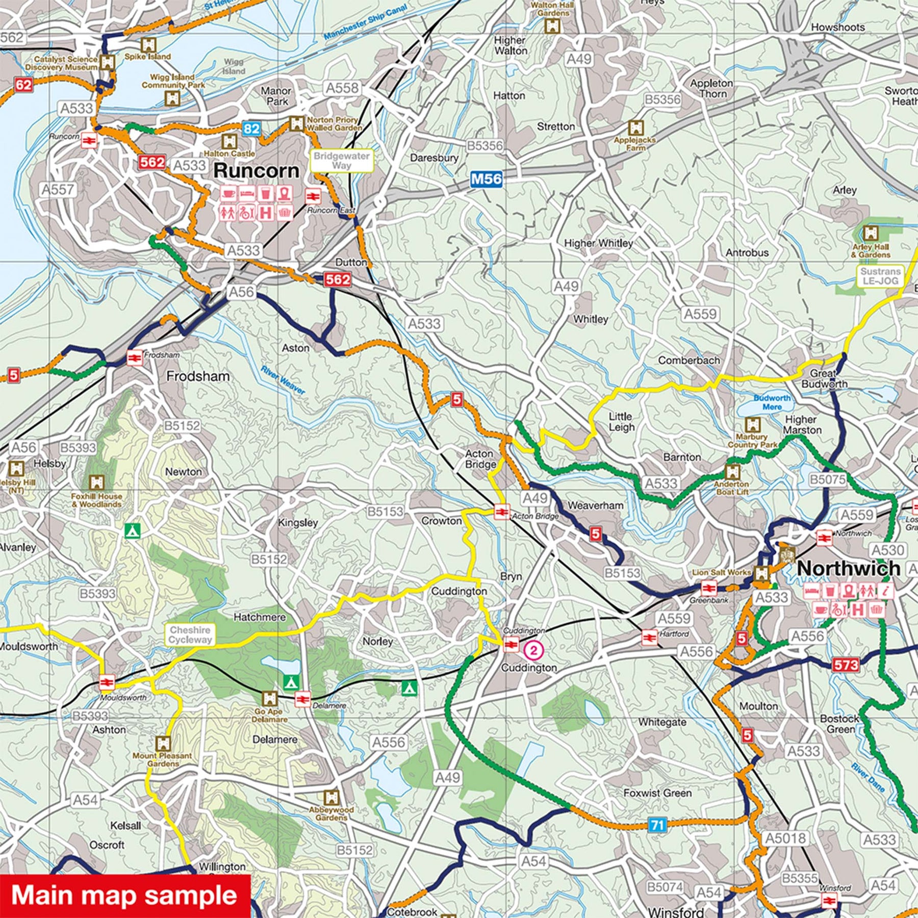 Cycle Map Manchester Merseyside and Manchester Cycle Map (25) – Walk Wheel Cycle Trust Shop