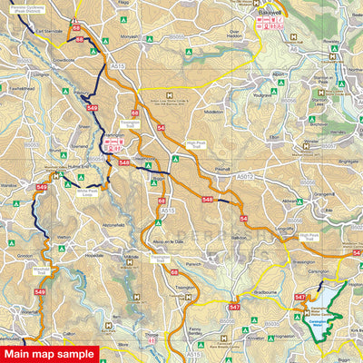 Main map sample from the Peak District cycle map