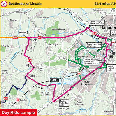 Day ride sample: Southwest of Lincoln, 21.4 miles