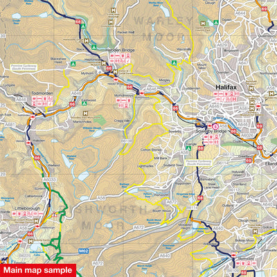 Main map sample for the West Yorkshire cycle map