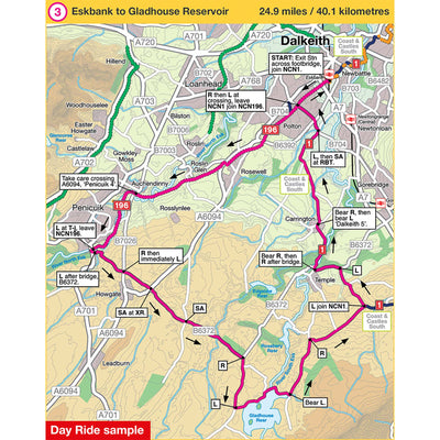 Day ride sample: Eskbank to Gladhouse Reservoir, 24.9 miles