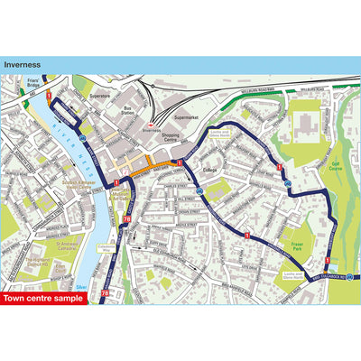 Town centre sample: Inverness, featuring route 1