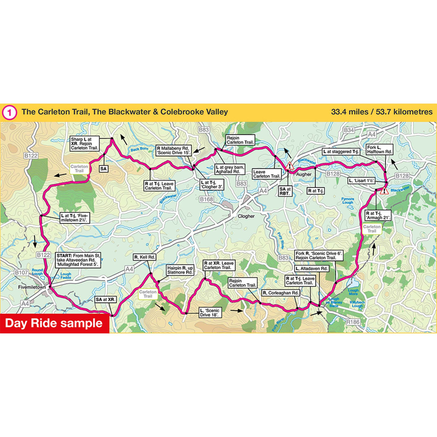 Day ride sample: The Carleton Trail, The Blackwater & Colebrooke Valley, 33.4 miles