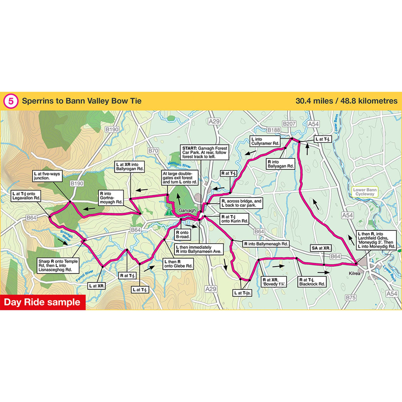 Day ride sample: Sperrins to Bann Valley Bow Tie, 30.4 miles
